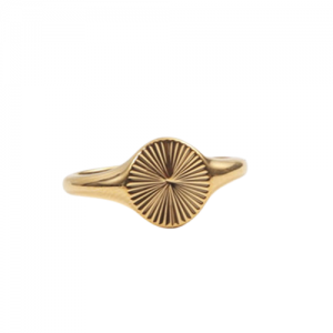 Home sunflower signet ring